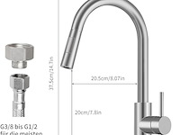 Keukenkraan rvs met uittrekbare handle - afbeelding 2 van  5