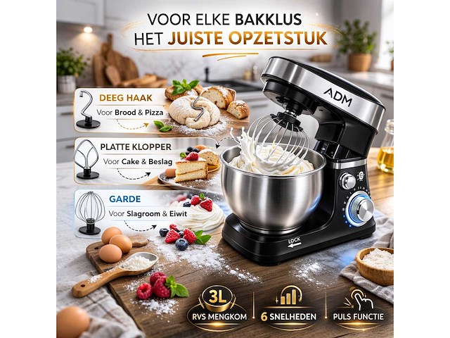 Keukenmachine – 3l mengkom - afbeelding 8 van  8