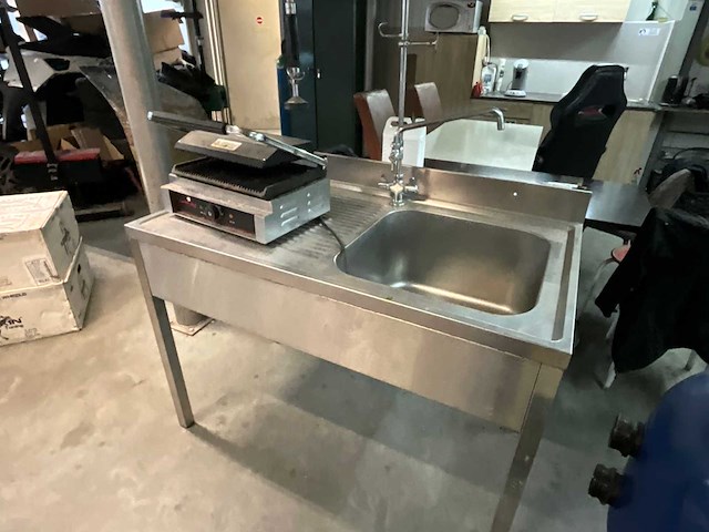 Keukenopstelling rvs met wasbak + grill - afbeelding 4 van  6