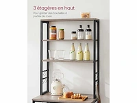 Keukenplank, 6 planken, 6 haken, 60 x 40 x 167 cm - afbeelding 7 van  7