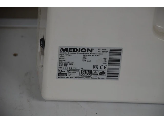 Keukenrobot domo , elektrisch snijmachine primo as 2-c, koffiezetmachine philips hd7765, naaimachine medion md17187, grill solis typ814, stomer karcher sc3 deluxe (niet compleet), stoomgenerator calor sv7040 (alles niet getest) - afbeelding 20 van  24