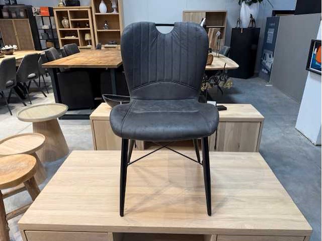 Keukenstoel halfrond (6x) antraciet - afbeelding 1 van  3