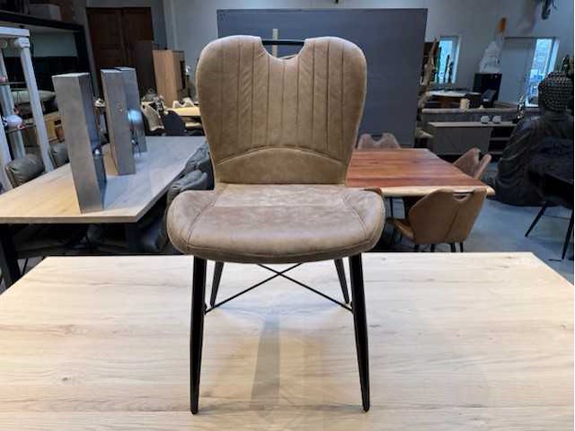 Keukenstoel halfrond (6x) taupe - afbeelding 1 van  3