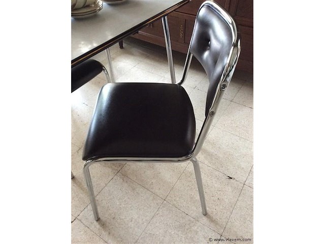 Keukentafel vintage + 2 stoelen - afbeelding 2 van  2