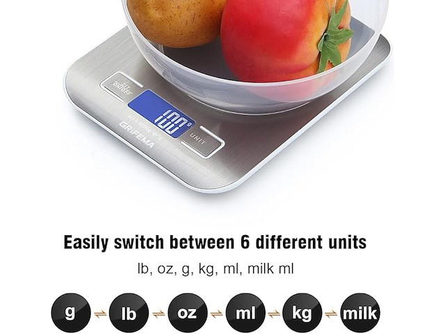 Keukenweegschaal met lcd-display - afbeelding 3 van  5