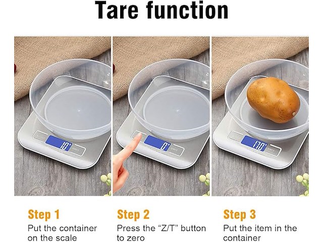 Keukenweegschaal met lcd-display - afbeelding 5 van  5
