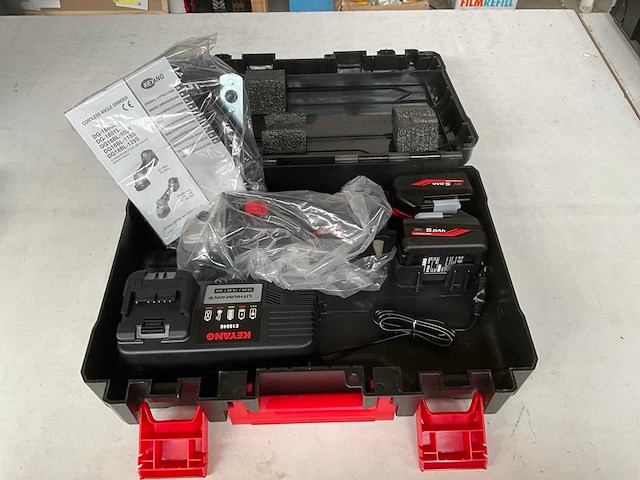 Keyang dg18bl-125s haakse slijpmachine met 2 accu’s en lader - afbeelding 1 van  5