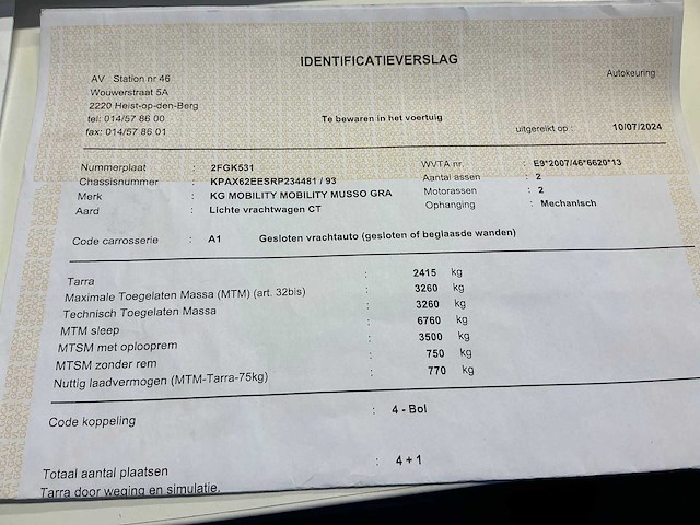 Kg mobility musso grand bedrijfswagen - afbeelding 26 van  33