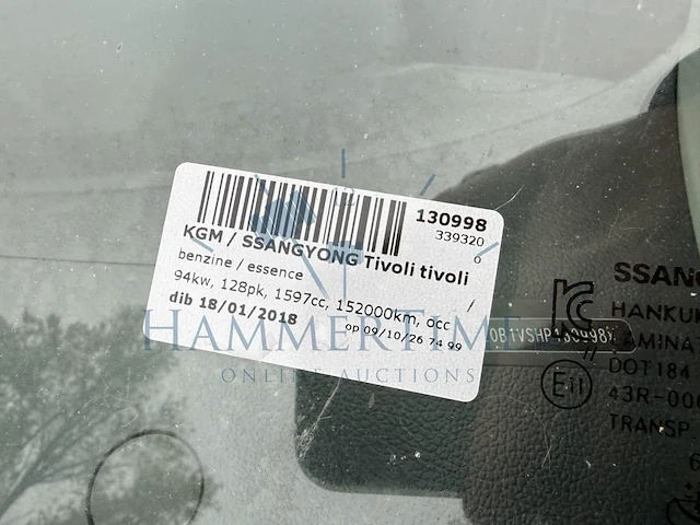 Kgm / ssangyong tivoli 1.6i e-xgi 2wd crystal, 2018 - afbeelding 3 van  13