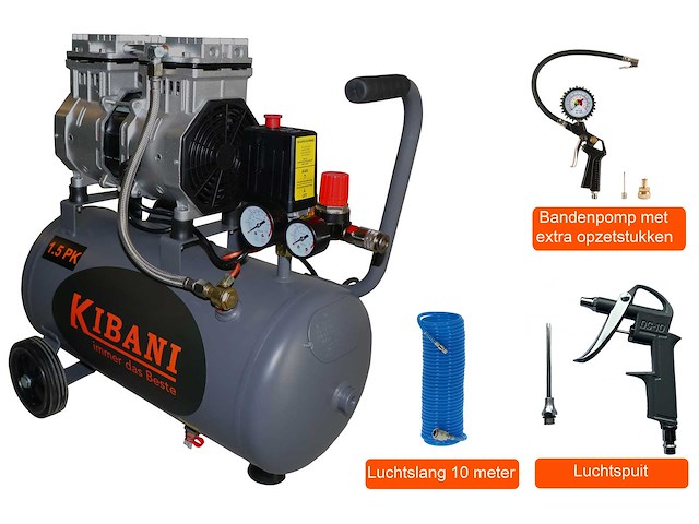 Kibani stille compressor 24 liter - afbeelding 1 van  5