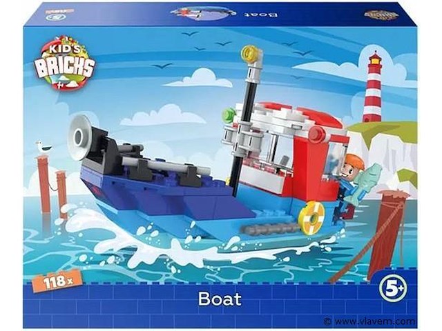 Kids bricks bouwdoos boot - afbeelding 1 van  4