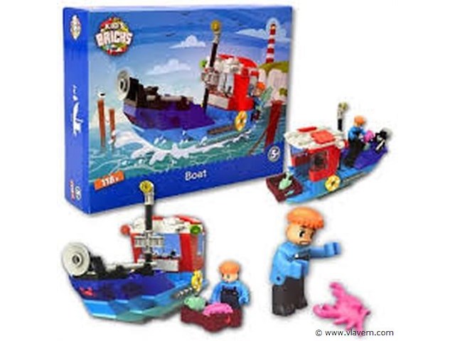 Kids bricks bouwdoos boot - afbeelding 3 van  4