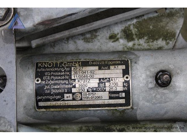 Kiep aanhangwagen henra, xluk327b07h104578, datum eerste insch 28/06/2007, kentekenbewijs, gelijkvormigheidsattest, identificatieverslag - afbeelding 2 van  2