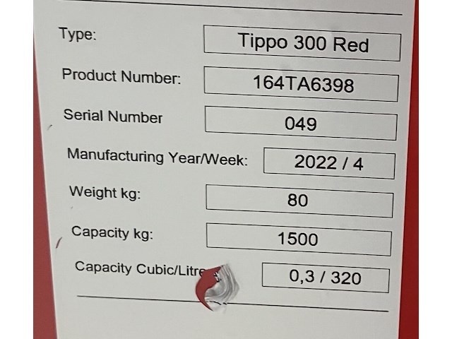 Kiepcontainer 320l - volume 0,30m³ - 1500kg - afbeelding 4 van  5