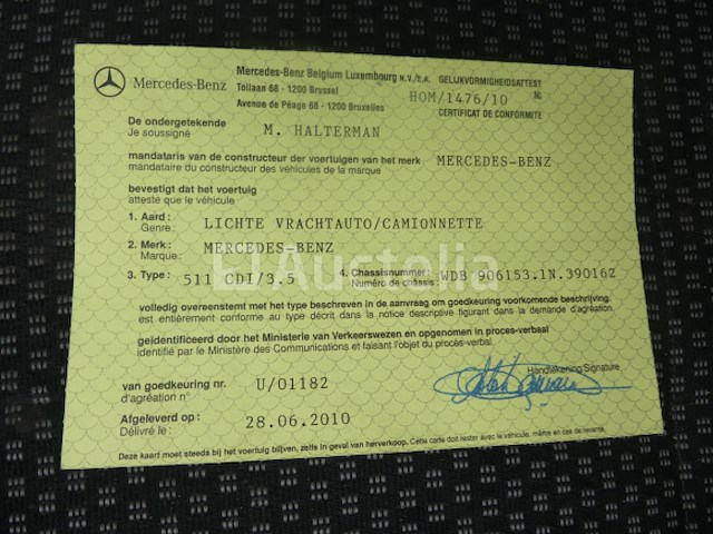 Kiepwagen mercedes-benz sprinter (2008-211,583 km) (vin: wdb9061531n390162) - afbeelding 11 van  32