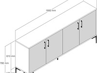 Kiev 16 console | 100% melamine | wit - afbeelding 5 van  6