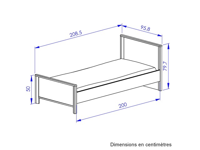 Kinder- en tienerbed lugano | 90 x 200 cm | artisan oak-design - afbeelding 6 van  7