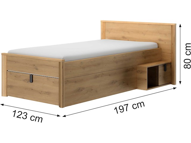 Kinder- en tienerbed met opbergruimte lugano | 90 x 200 cm | artisan oak-design - afbeelding 5 van  7
