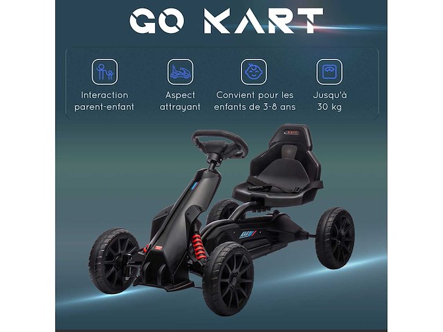 Kinder-gokart met pedaalkart en 4-standen verstelbare stoel - afbeelding 9 van  10