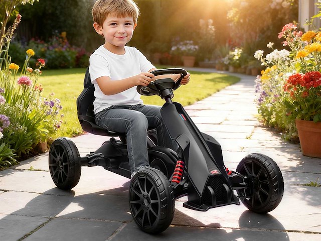 Kinder-gokart met pedaalkart en 4-standen verstelbare stoel - afbeelding 1 van  8