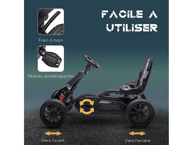 Kinder-gokart met pedaalkart en 4-standen verstelbare stoel - afbeelding 5 van  8
