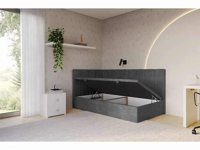 Kinderbed 100x200 cm - donkergrijs - afbeelding 1 van  8