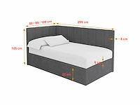 Kinderbed 100x200 cm - donkergrijs - afbeelding 4 van  8