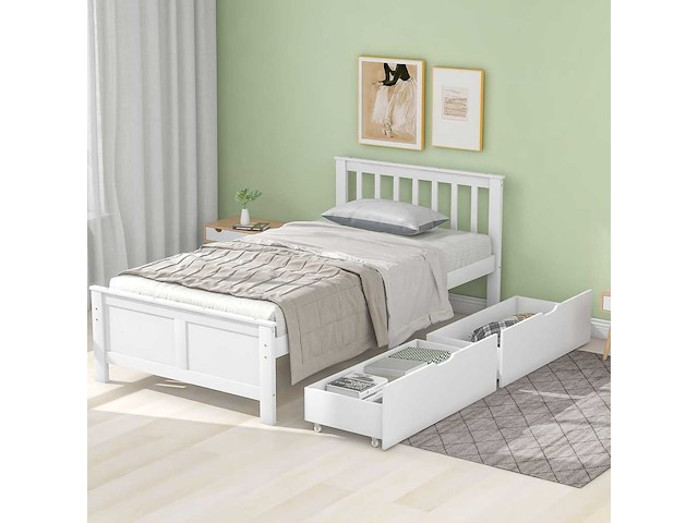 Kinderbed 90 x 200 cm, met 2 lades, opbergruimte - afbeelding 1 van  2