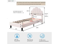 Kinderbed 90x200 cm - beige velvet - afbeelding 3 van  8