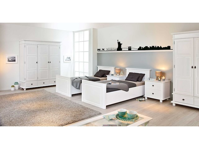 Kinderbed danz 90x200 cm - white wash - afbeelding 1 van  9
