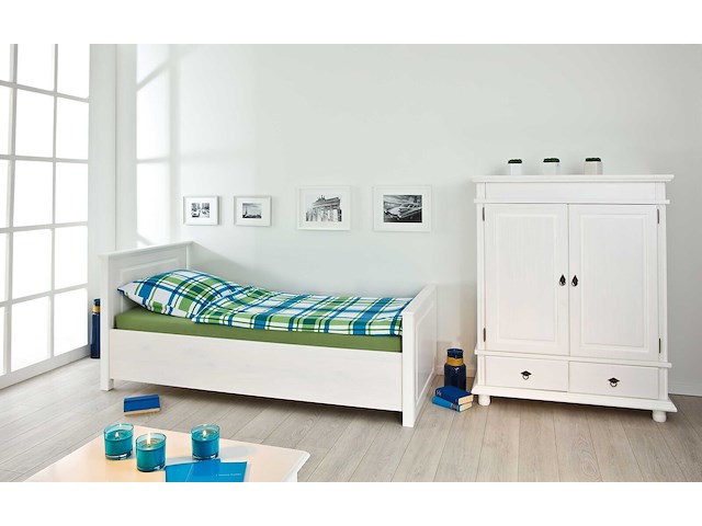 Kinderbed danz 90x200 cm - white wash - afbeelding 3 van  9