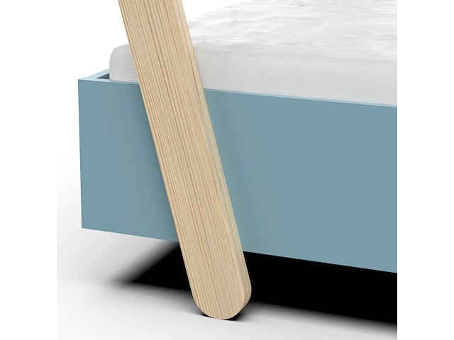 Kinderbed lodge | 223,2 x 105,5 x 129,7 cm | blauw-wit - afbeelding 6 van  7