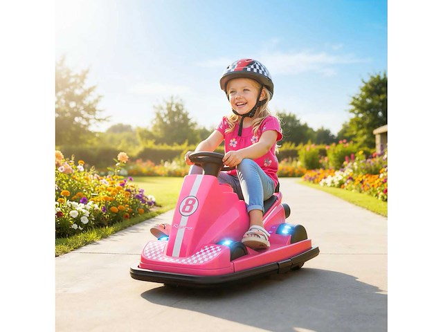 Kinderbotsauto, 360° rotatie, stuurwiel, ed-lichten - afbeelding 2 van  8
