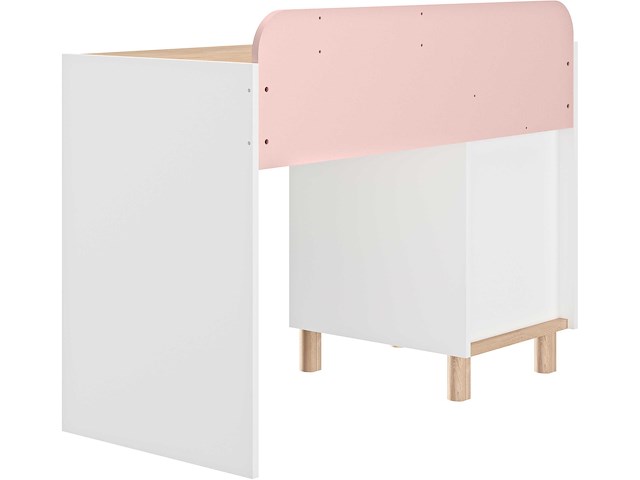 Kinderbureau romy | 110 x 52 x 85 cm | wit-pastelroze - afbeelding 3 van  6