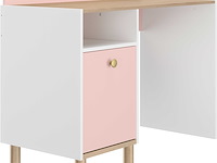 Kinderbureau romy | 110 x 52 x 85 cm | wit-pastelroze - afbeelding 2 van  6