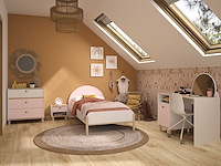 Kinderbureau romy | 110 x 52 x 85 cm | wit-pastelroze - afbeelding 5 van  6