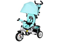 Kinderdriewieler, kinderfiets, achterste mand, bekerhouder, luifel, metalen frame, groen - afbeelding 2 van  4