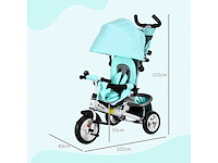 Kinderdriewieler, kinderfiets, achterste mand, bekerhouder, luifel, metalen frame, groen - afbeelding 3 van  4