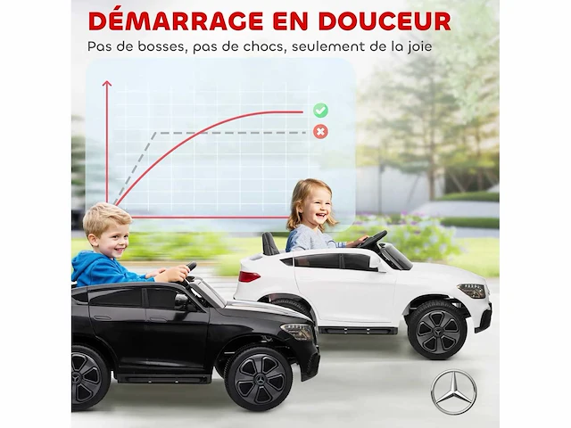 Kinderelektrische auto, 12v elektrisch voertuig, 2.4g afstandsbediening, 3 versnellingen, langzaam starten, 105x68x50cm, zwart - afbeelding 6 van  7