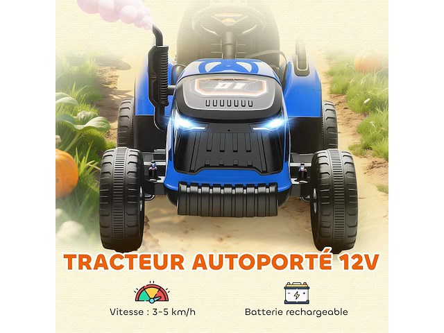 Kinderen elektrische tractor met uitneembare aanhanger - afbeelding 3 van  3