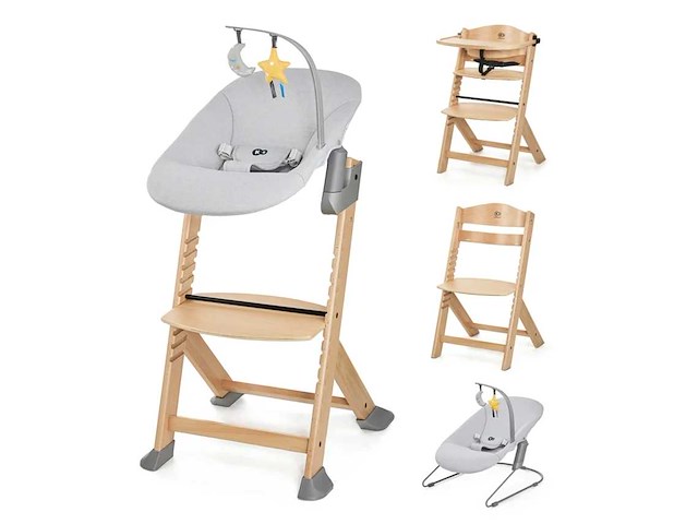 Kinderkraft enock 3-in-1 stoel + kalm (natuurlijk/grijs) - afbeelding 1 van  3