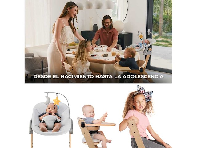 Kinderkraft enock 3-in-1 stoel + kalm (natuurlijk/grijs) - afbeelding 2 van  3