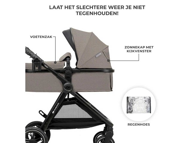 Kinderkraft esme pro 3in1 kinderwagen / combinatiekinderwagen, kinderkraft: sand beige - afbeelding 7 van  8