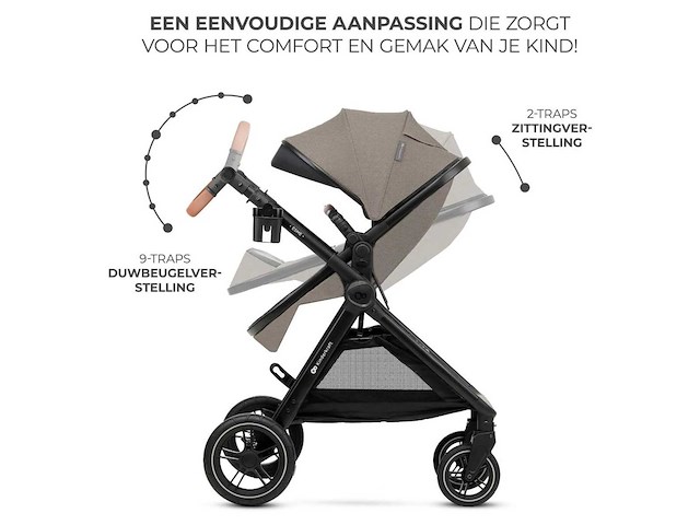 Kinderkraft esme pro 3in1 kinderwagen / combinatiekinderwagen, kinderkraft: sand beige - afbeelding 8 van  8