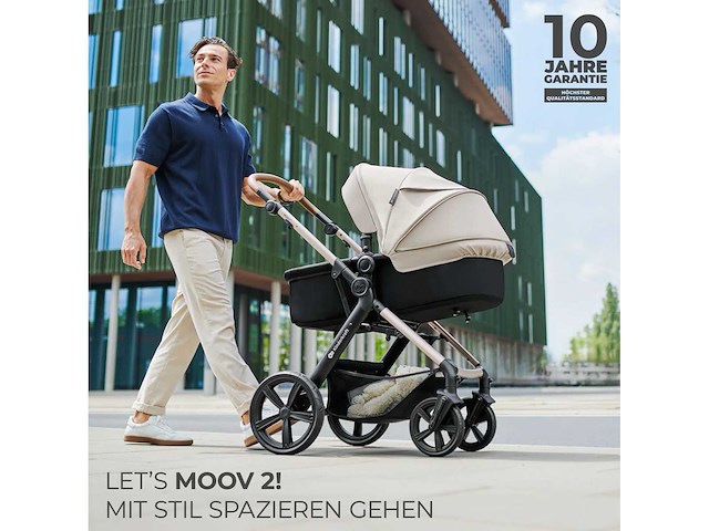 Kinderkraft moov 2 air 3-in-1 kinderwagen - opblaasbare wielen - 2-in-1 stoel - mink pro i-size autostoeltje inbegrepen - tot 27 kg - upf50+ cockpitkap - zwart - afbeelding 1 van  6