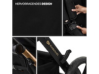 Kinderkraft moov 2 air 3-in-1 kinderwagen - opblaasbare wielen - 2-in-1 stoel - mink pro i-size autostoeltje inbegrepen - tot 27 kg - upf50+ cockpitkap - zwart - afbeelding 3 van  6