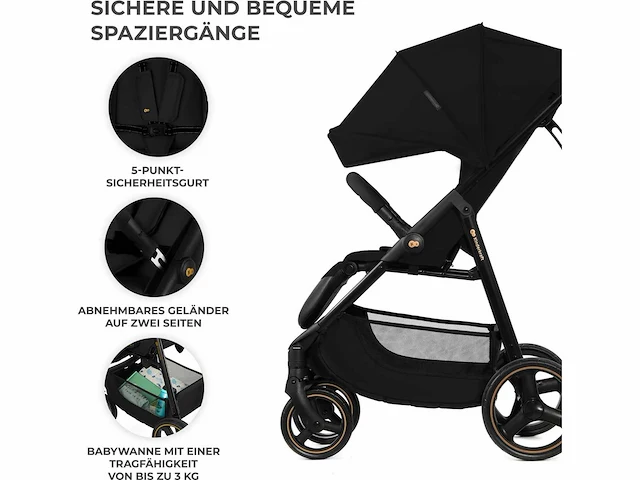 Kinderkraft trig 3 wagen - grote kinderwagen tot 25 kg - afbeelding 7 van  9