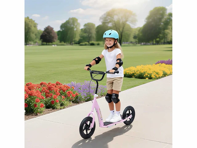 Kinderscooter scooterbanden 30 cm hoogte verstelbaar stuurhendel rem - afbeelding 1 van  5