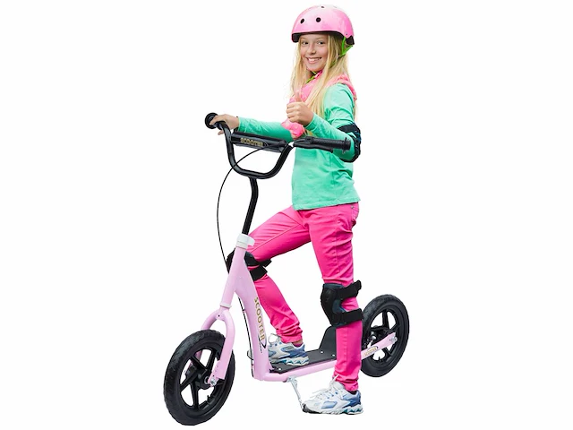 Kinderscooter scooterbanden 30 cm hoogte verstelbaar stuurhendel rem - afbeelding 2 van  5