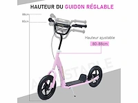 Kinderscooter scooterbanden 30 cm hoogte verstelbaar stuurhendel rem - afbeelding 5 van  5